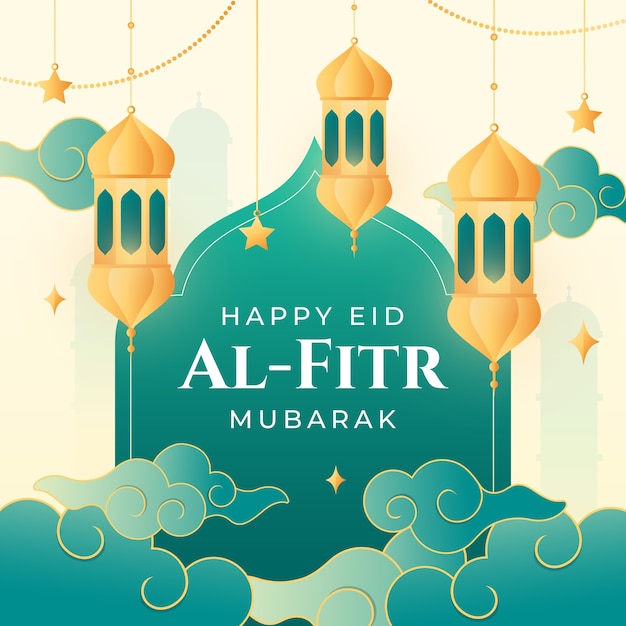 Vector composición del gradiente de eid al-fitr