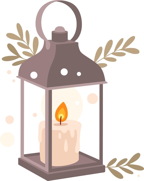 Composición Hygge de linterna de vela