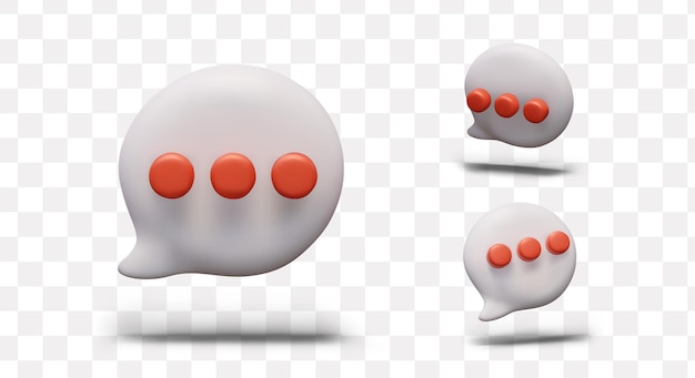 Composición con iconos de burbujas con puntos rojos en diferentes posiciones