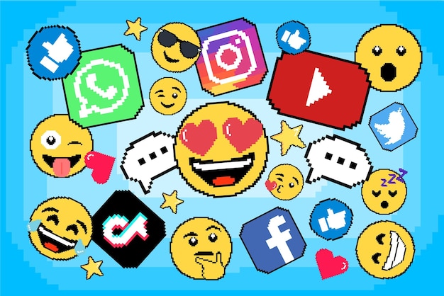 Vector composición de iconos de medios sociales