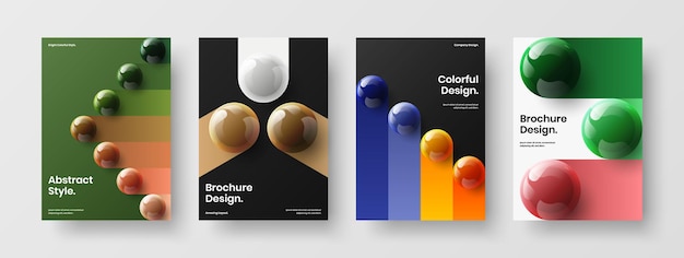 Composición de ilustración de identidad corporativa de esferas realistas premium