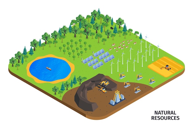 Composición isométrica de recursos naturales