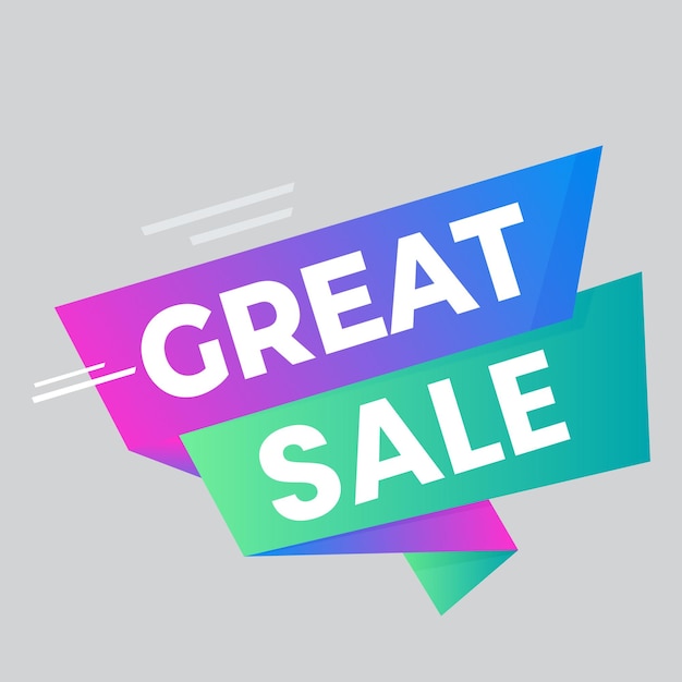 Composición moderna de banner de mega venta con vector abstracto de plantilla de fondo de descuento plano
