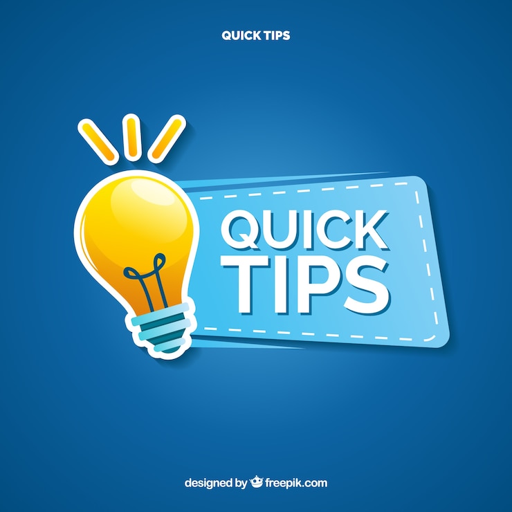 Vector composición moderna de consejos rápidos con diseño plano