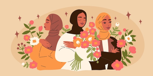 Composición de mujer hijab