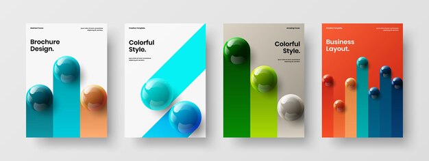 Composición de plantilla de vector de diseño A4 de portada brillante