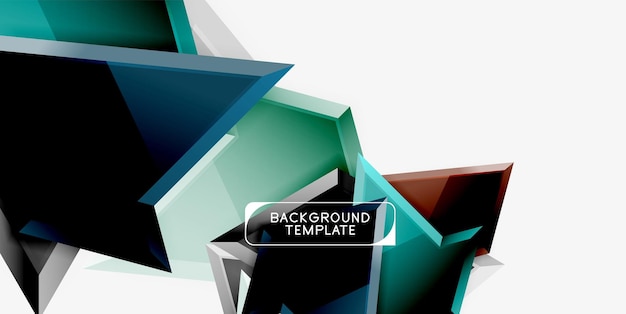 Composición poli 3d triangular de colores brillantes Fondo geométrico abstracto Diseño minimalista Cartel futurista poligonal