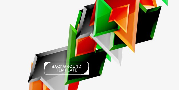 Composición poli 3d triangular de colores brillantes Fondo geométrico abstracto Diseño minimalista Cartel futurista poligonal