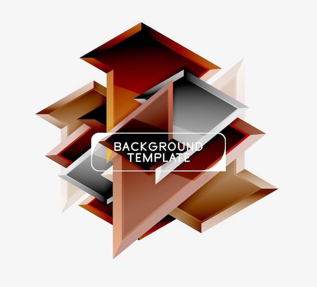 Composición poli 3d triangular de colores brillantes Fondo geométrico abstracto Diseño minimalista Cartel futurista poligonal
