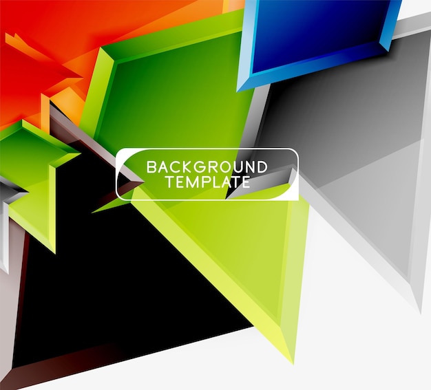 Composición poli 3d triangular de colores brillantes Fondo geométrico abstracto Diseño minimalista Cartel futurista poligonal