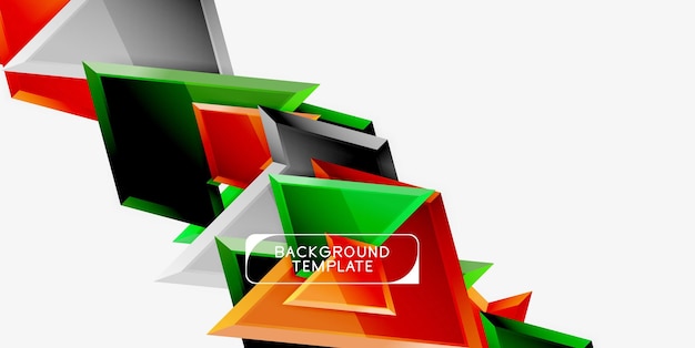 Composición poli 3d triangular de colores brillantes Fondo geométrico abstracto Diseño minimalista Cartel futurista poligonal