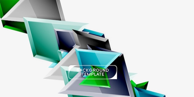 Composición poli 3d triangular de colores brillantes Fondo geométrico abstracto Diseño minimalista Cartel futurista poligonal