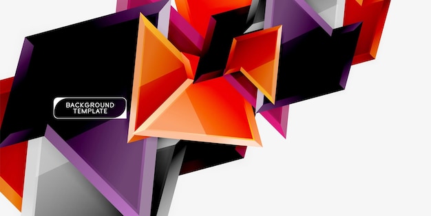 Composición poli 3d triangular de colores brillantes Fondo geométrico abstracto Diseño minimalista Cartel futurista poligonal