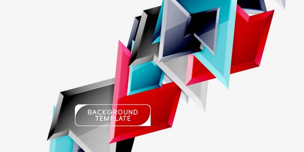 Composición poli 3d triangular de colores brillantes Fondo geométrico abstracto Diseño minimalista Cartel futurista poligonal