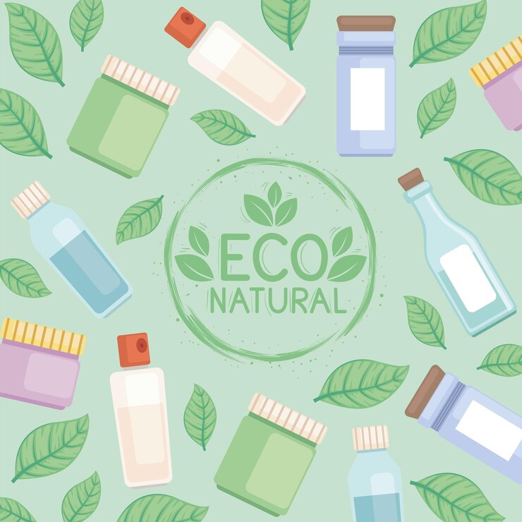 Vector composición de productos ecológicos