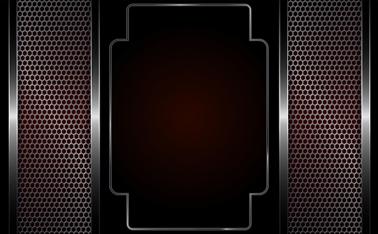 Vector composición con rejillas metálicas y marco de forma rectangular