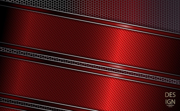 Vector composición en relieve roja abstracta con un marco con un borde texturizado