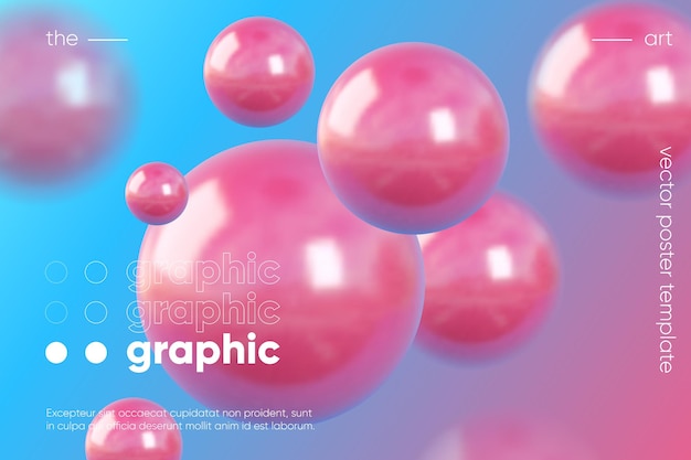 Composición de renderizado de bola 3D.