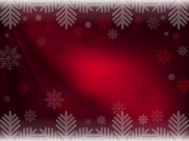 Composición roja oscura de Navidad con magníficos copos de nieve