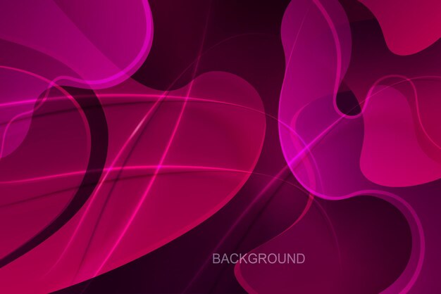Vector composición rosa oscuro con degradado, formas ovaladas abstractas, sutiles rayas claras con sombra