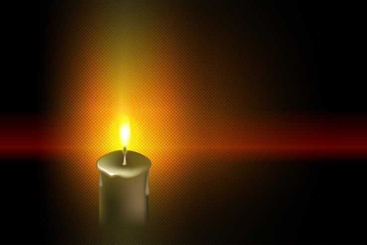 Vector composición de textura oscura con velas encendidas de pascua