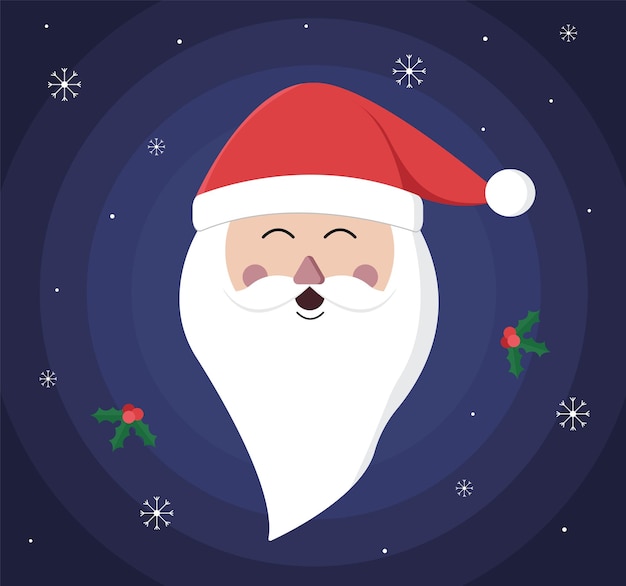 Composición de vacaciones de Navidad y Año Nuevo con Santa Claus. ilustración vectorial