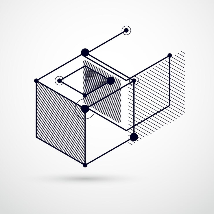 Vector composición vectorial abstracta con figuras geométricas simples, símbolos, fondo blanco y negro de arte. plano técnico, anteproyecto de ingeniería abstracta para uso en diseño gráfico y web.