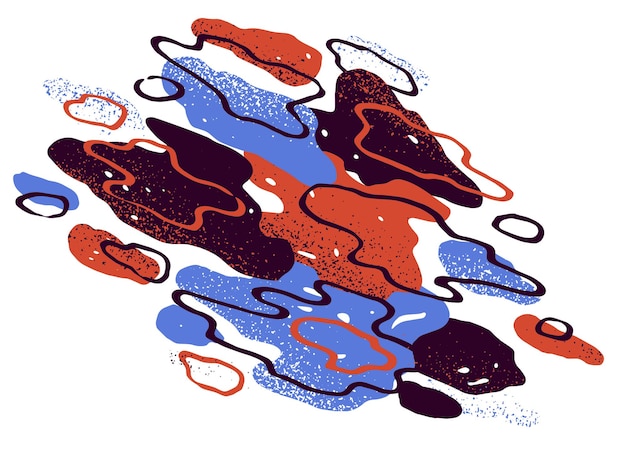 Composición vectorial de formas abstractas de arte dibujadas a mano, plantilla para publicidad creativa o ilustración de abstracción, elemento de diseño gráfico artístico.