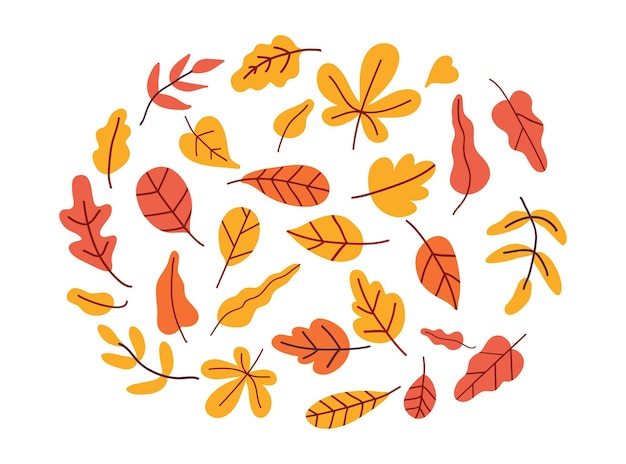 Composición vectorial de hojas amarillas Otoño otoño