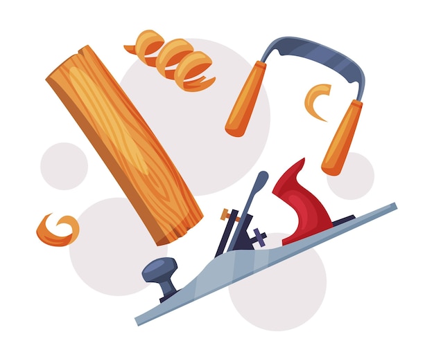 Composición vectorial de tableros y tableros de madera como implementos para cortar madera