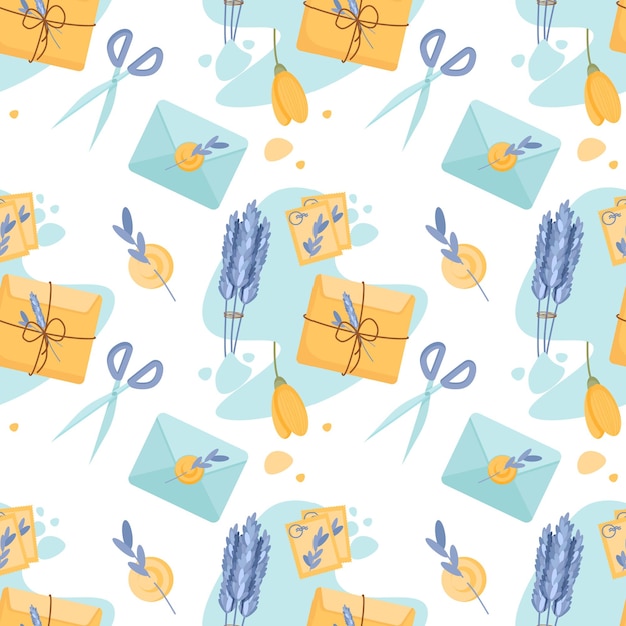 Composiciones de flores en tazas caseras Dibujo vectorial de patrones sin fisuras