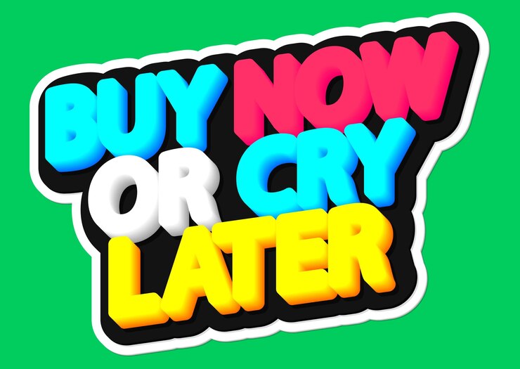 Vector compra ahora o llora más tarde plantilla de diseño de cartel