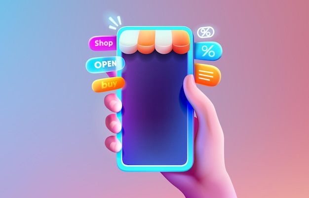 Compra de caja de pantalla de teléfono inteligente pagar en el mercado en línea Vector