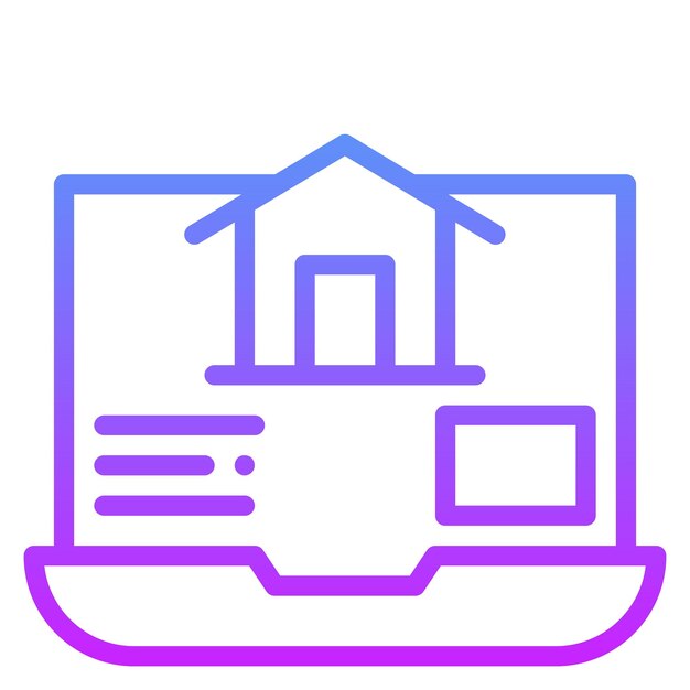 Compra una casa en línea Ilustración del icono vectorial del conjunto de iconos de bienes raíces