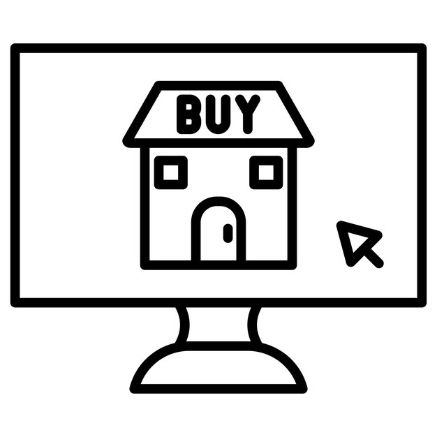 Compra una casa en línea Ilustración vectorial