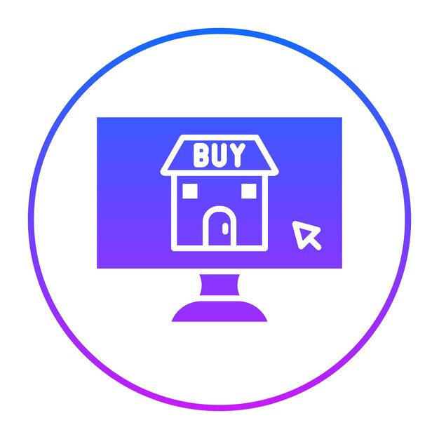 Compra una casa en línea Ilustración vectorial