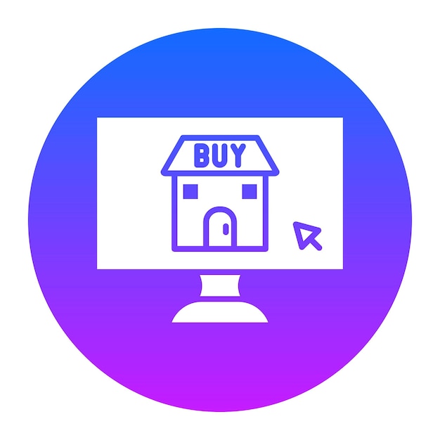 Compra una casa en línea Ilustración vectorial