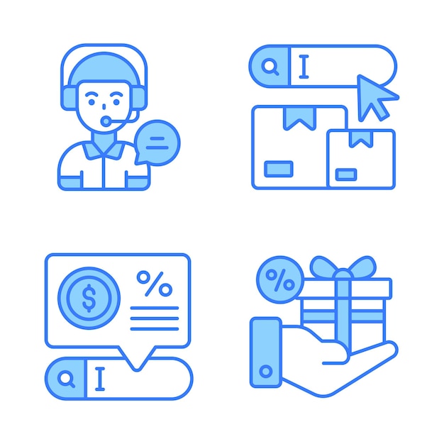 Compra y comercio electrónico Ilustración vectorial simple