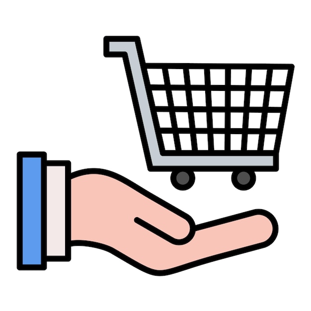 La compra de la ilustración plana