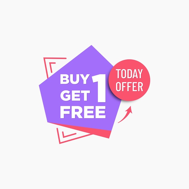 Compra uno y obtendrás uno gratis plantilla de insignia de promoción