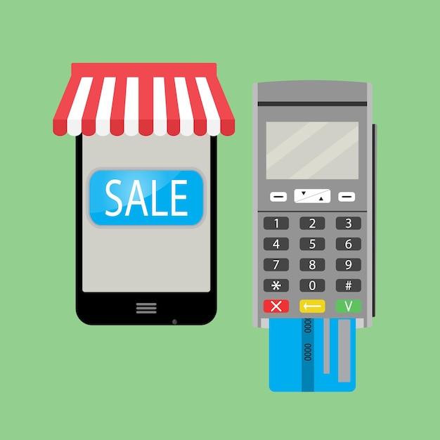 Compra online con smartphone y tarjeta de crédito