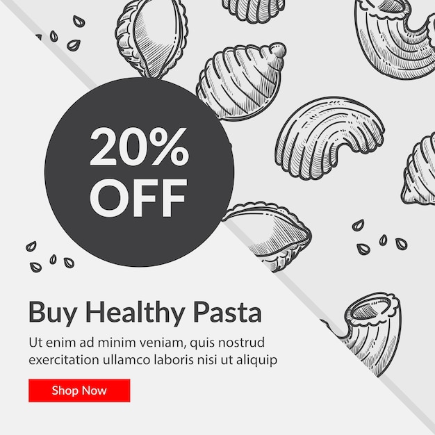 Compra pasta saludable con un porcentaje de descuento en el precio de la comida