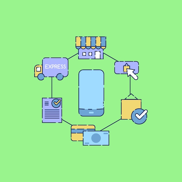 Vector compra de teléfonos móviles