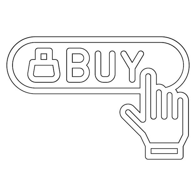 Comprar ahora Ilustración del icono vectorial del botón del iconset de ECommerce