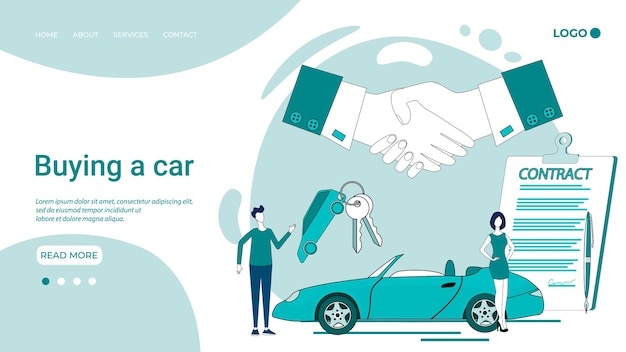 Comprar un coche Comprar vender alquilar cochesEl concepto de compra segura y rápida