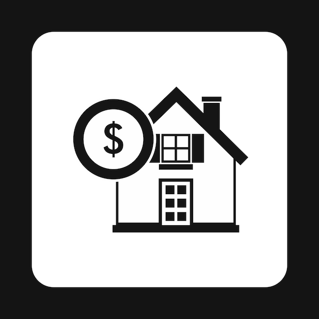 Comprar un icono de casa en estilo simple aislado sobre fondo blanco Símbolo de compra
