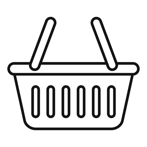 Comprar en el mercado en línea icono contorno vector crédito en efectivo móvil