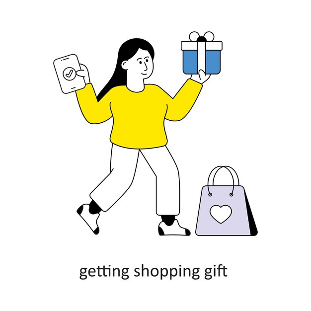 comprar regalos estilo de diseño vectorial ilustraciones de stock