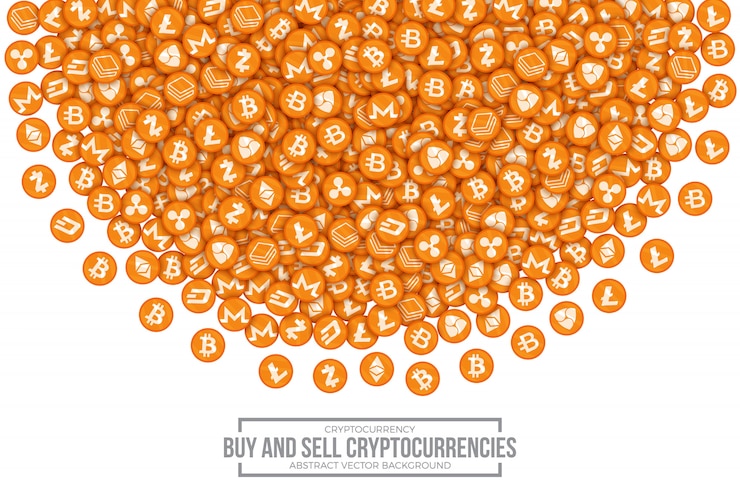 Vector comprar vender cryptocurrencies conceptual vector illustration