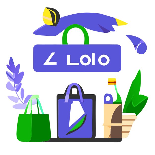 compras de comestibles de cero residuos con bolsas de tela ilustración vectorial plano 2